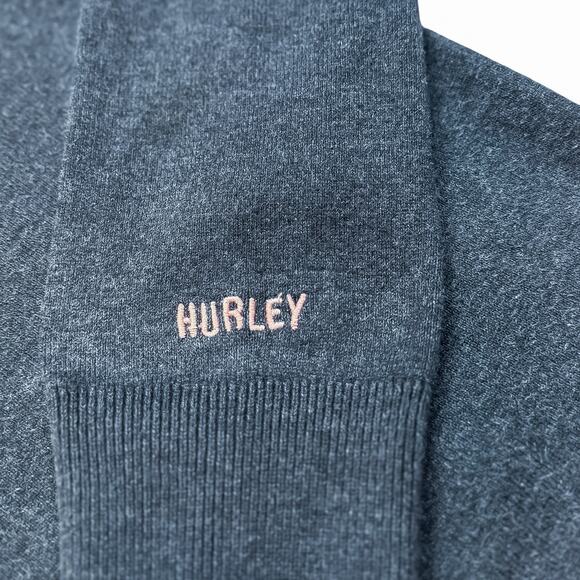 Hurley Charcoal Grey Zip-Up Sweater with Pink Logo - Size L - Picture 4 of 6